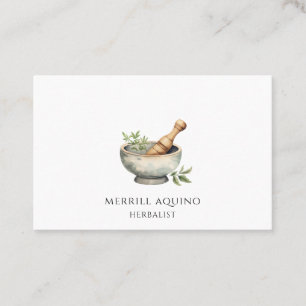 Herbalist Natural Medicine Mortar Pestle  Business Card