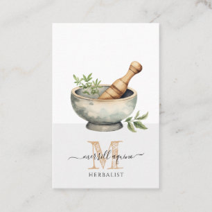 Herbalist Natural Medicine Mortar Pestle Business Card