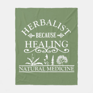 Herbalist natural medicine types of herbals fleece blanket