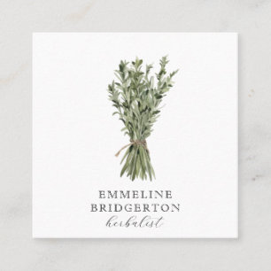 Herbalist Plants Watercolor  Square Business Card