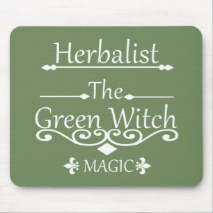 herbalist the green witch magic mouse mat