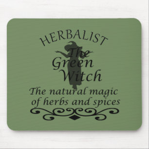 herbalist the green witch mouse mat