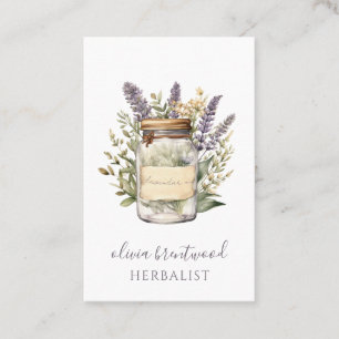 Herbalist Watercolor Herbs Business Card