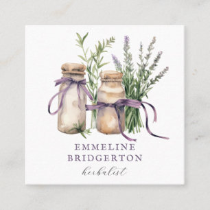 Herbalist Watercolor  Square Business Card