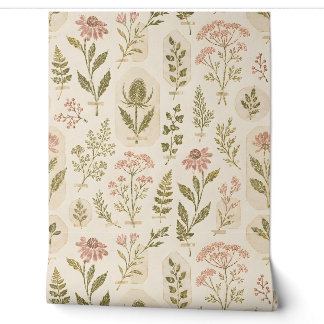 Herbarium No. 7 Vintage Botanicals Peel and Stick Wallpaper
