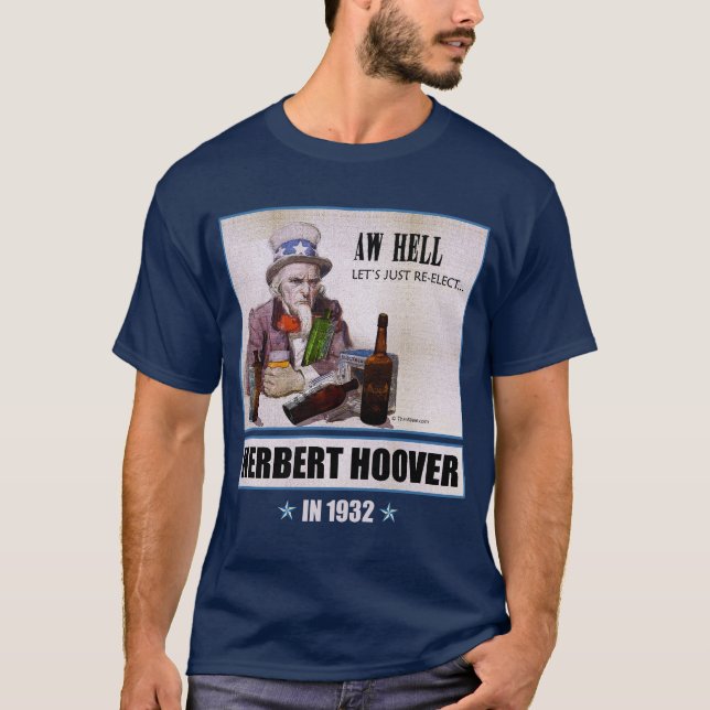 Herbert Hoover 1932 Campaign Men's Dark T-shirt (Front)