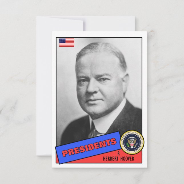 Herbert Hoover Baseball Card (Front)