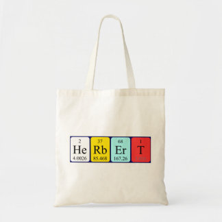 Herbert periodic table name tote bag