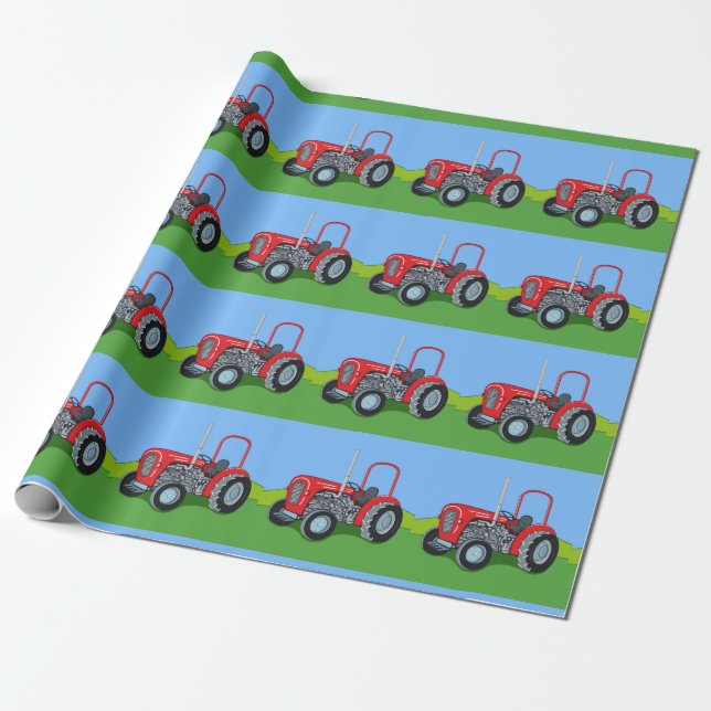 Herbert the Tractor Wrapping Paper (Unrolled)