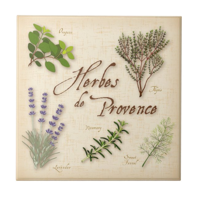 Herbes de Provence Ceramic Tile (Front)