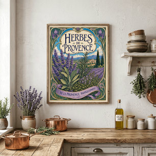 Herbes de Provence French Country Kitchen Poster