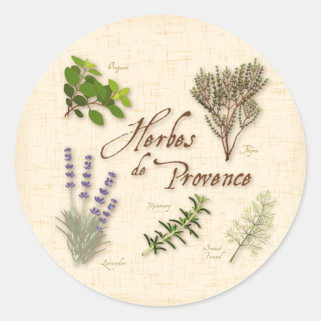 Herbes de Provence Round Sticker (Front)