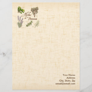 Herbes de Provence Stationery Paper Letterhead Template