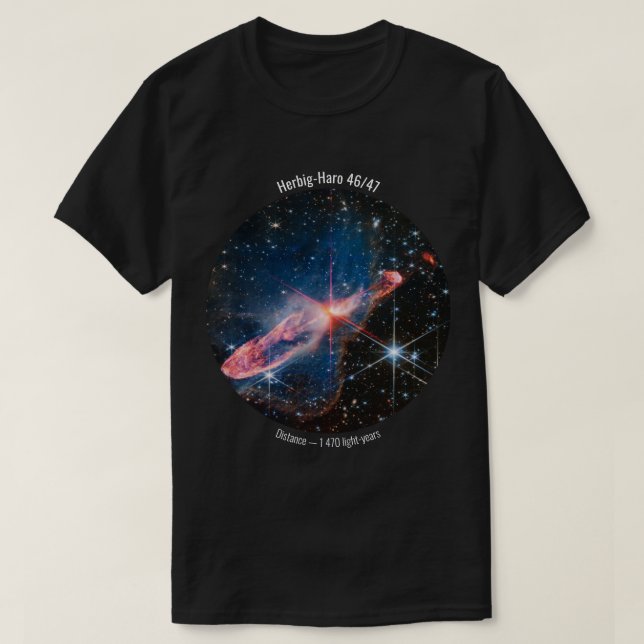 Herbig-Haro 46/47 James Webb Space Telescope Image T-Shirt (Design Front)