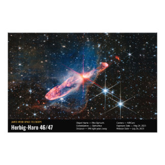 Herbig-Haro 46/47 Webb Space Telescope Image Info Photo Print