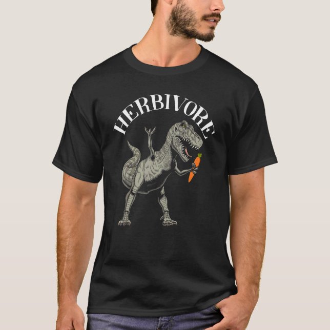 Herbivore Dinosaur Vegan Vegetarian Anti Meat Plan T-Shirt (Front)