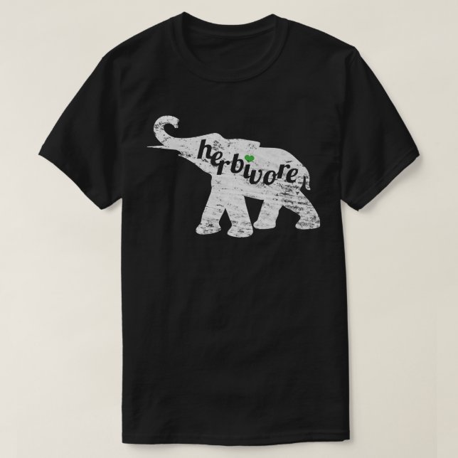HERBIVORE Elephant Vegan Veg Lover Plant Based Eat T-Shirt (Design Front)