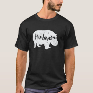 Herbivore Hippo Lover Vegan Animal Image Silhouett T-Shirt