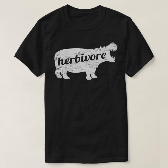 HERBIVORE Hippopotamus Eat Veg Vegan Inspired Desi T-Shirt (Design Front)