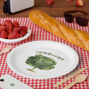 Herbivore Kale Vegan Vegetarian Paper Plate