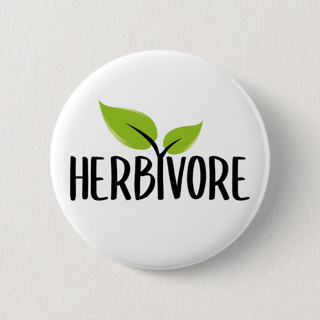 Herbivore, Vegan Activism 6 Cm Round Badge (Front)