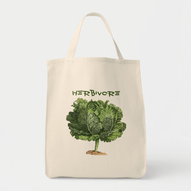 Herbivore Vegan Vegetarian T-Shirt Tote Bag (Front)