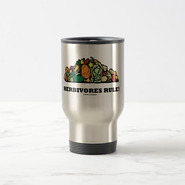 Herbivores Rule! (Pile Of Vegetables) Travel Mug (Center)