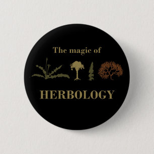 herbology 6 cm round badge