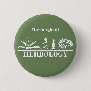 herbology 6 cm round badge