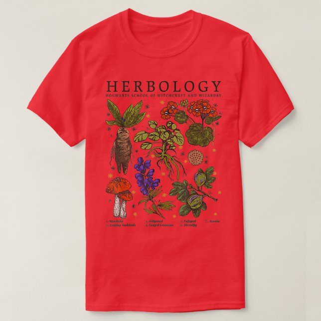 Herbology Plants T-Shirt (Design Front)