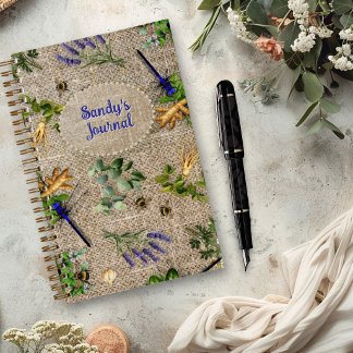 Herbs and Beneficials Pattern Custom Summer Notebook