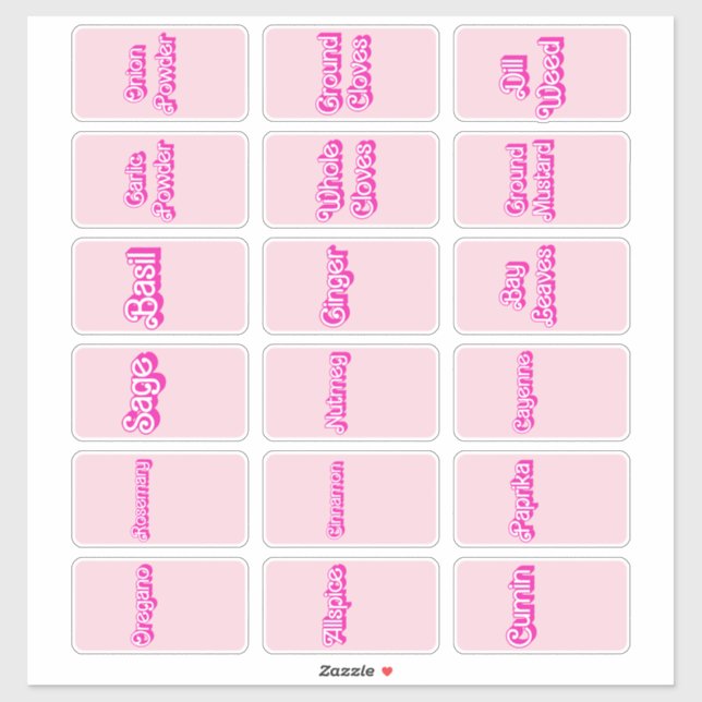 Herbs and Spices Jar Labels (Sheet)