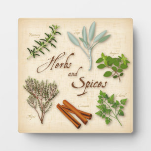 Herbs and Spices, Rosemary, Sage, Thyme, Cinnamon Plaque
