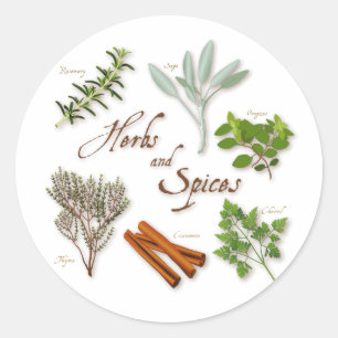 Herbs and Spices Round Sticker