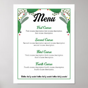 Herbs basil thyme dinner party catering menu poste poster