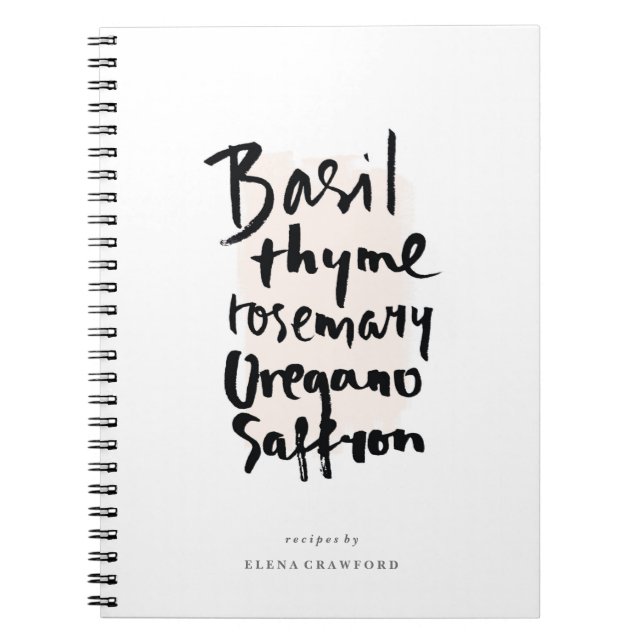 Herbs Brush Typography Notebook (Front)