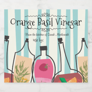 Herbs fruit flavoued vinegars home canning label