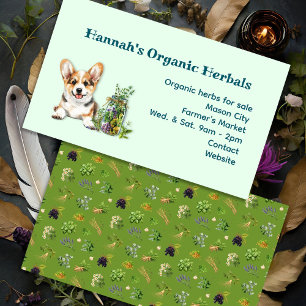 Herbs Herbalist Healing Botanicals Corgi  Business Card