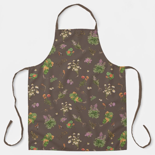 Herbs in Autumn apron. Apron (Front)
