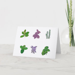Herbs in watercolour card