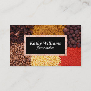 Herbs & Spices   Black / Basket Frame Business Card