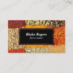 Herbs & Spices   Black / Wood Frame Business Card