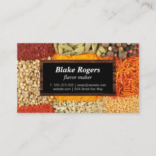 Herbs & Spices   Black / Wood Frame Business Card