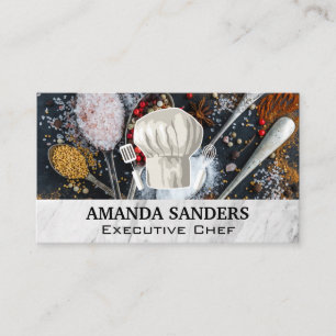 Herbs Spices   Chef Hat and Tools Business Card