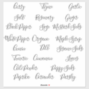 Herbs Spices Pantry Storage Canister Labels