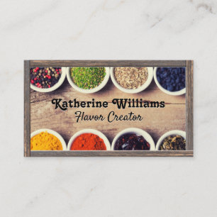 Herbs & Spices   Wood Frame Business Card