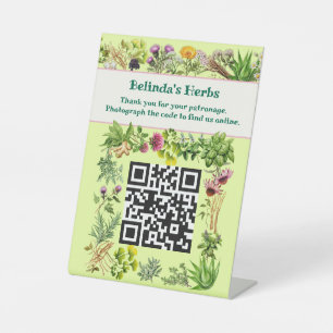 Herbs Standing Keep in Touch QR code Table Sign