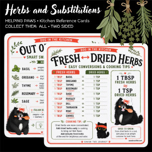 HERBS & SUBSTITUTIONS • KITCHEN REFERENCE CARD