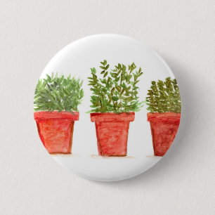 Herbs thyme rosemary mint 6 cm round badge