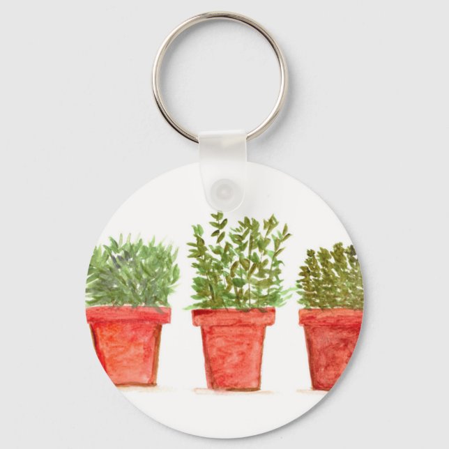 Herbs thyme rosemary mint key ring (Front)
